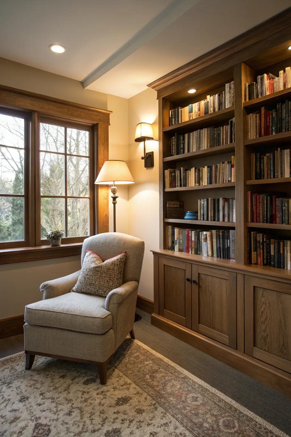 Lose yourself in the pages of a book in your personal library.