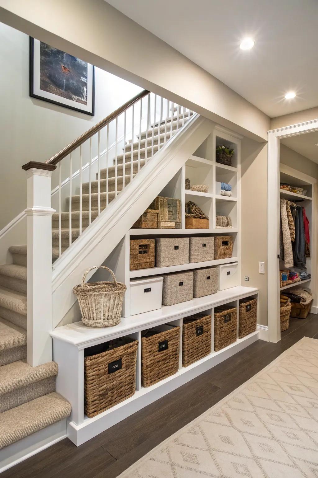 Below-step storage delivers practicality and panache.