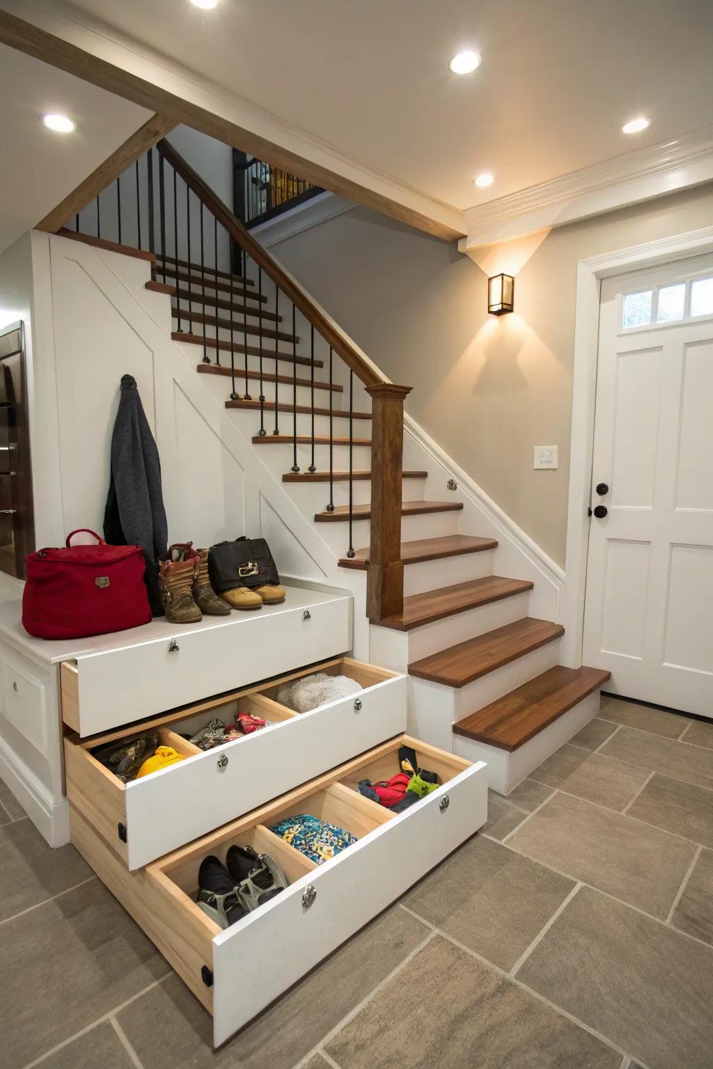 Optimize your basement through clever understairs storage resolutions.