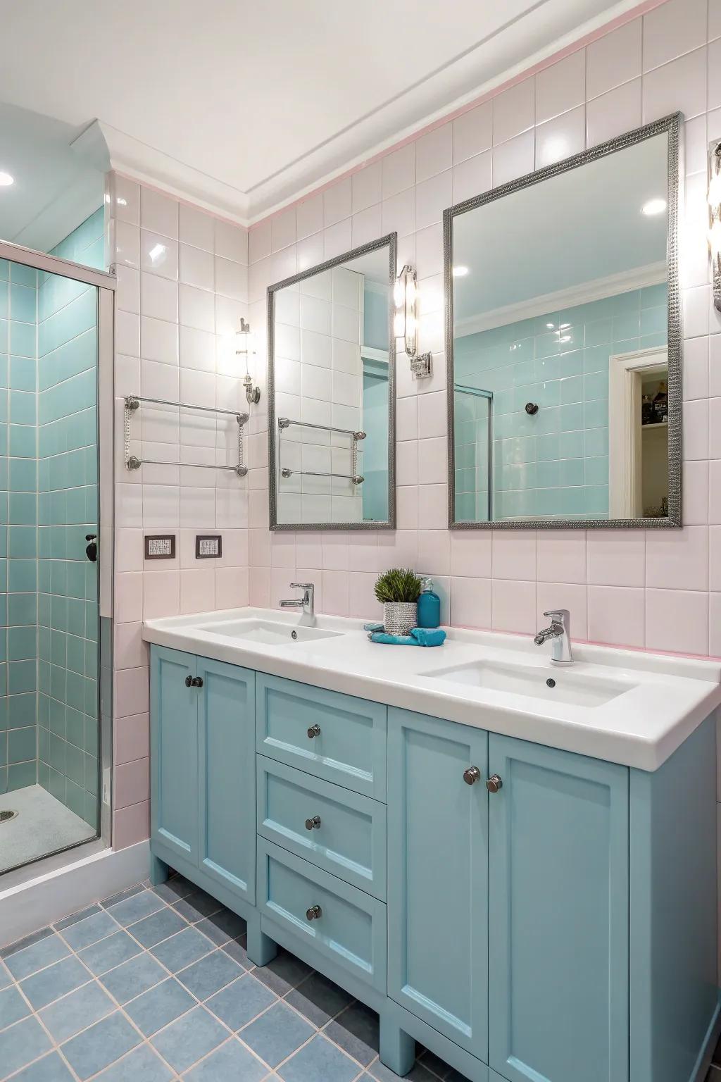 Achieve harmony using coordinated paint and fixture tones.