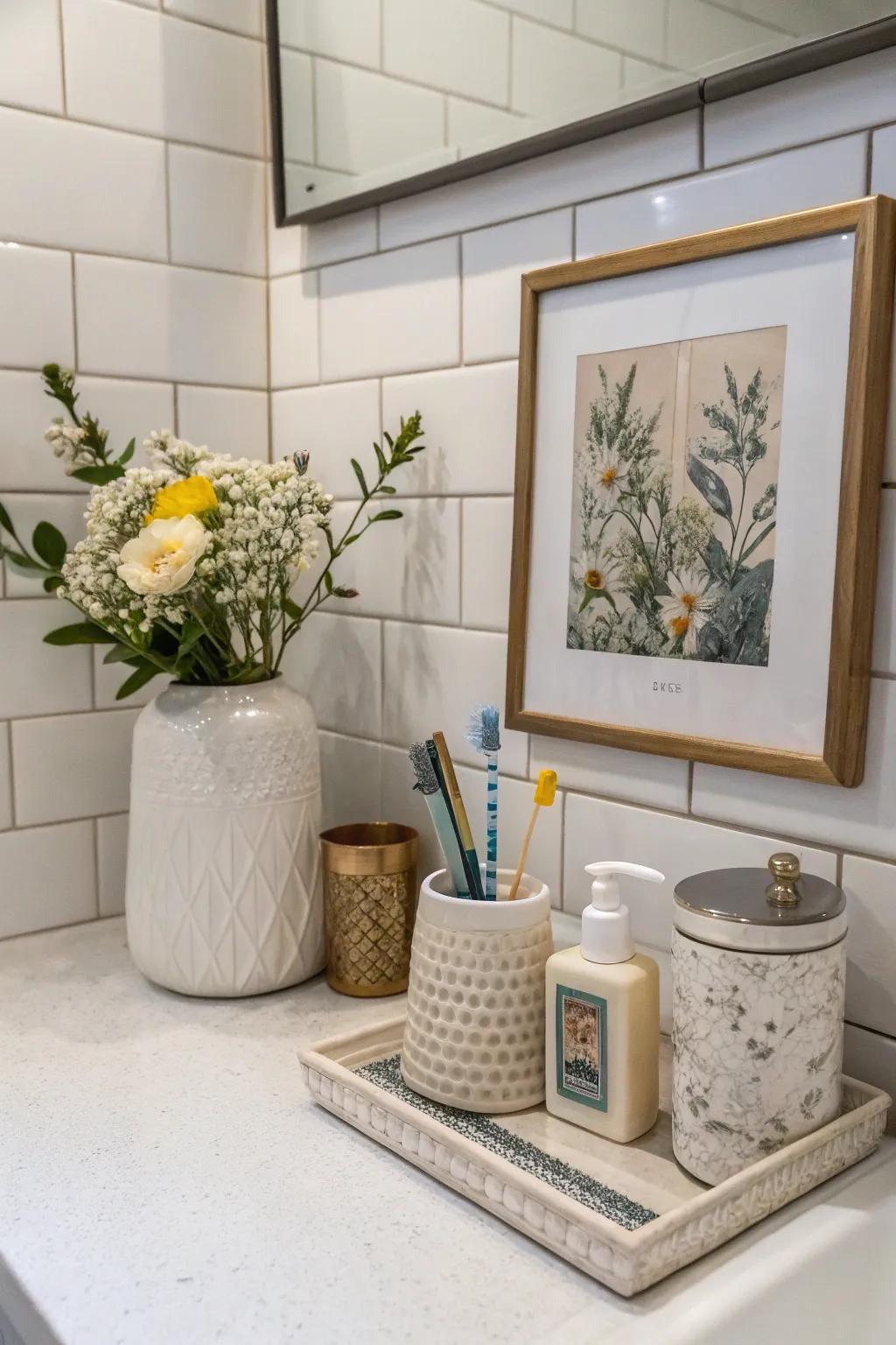 Tailor your bathroom with art that showcases your unique style.