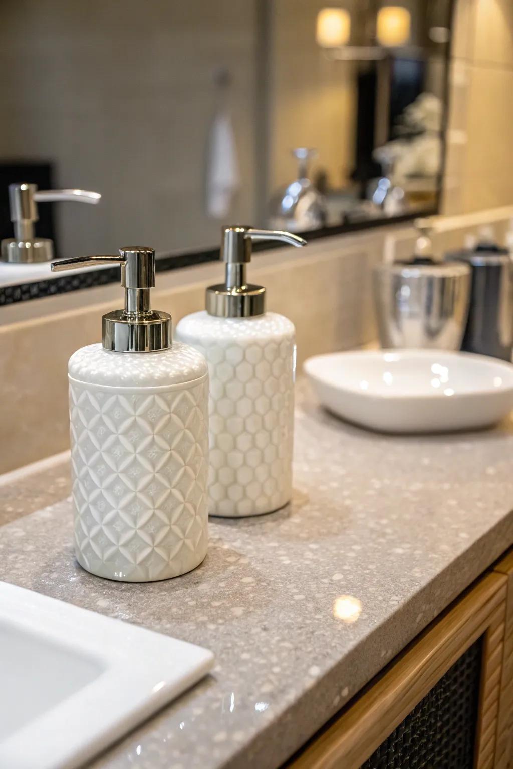 Practicality seamlessly meeting style in a collection of refined dispensers.