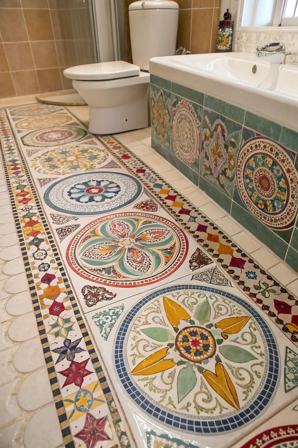 Tiny piece floorings offer lively, tailored design to your washroom.
