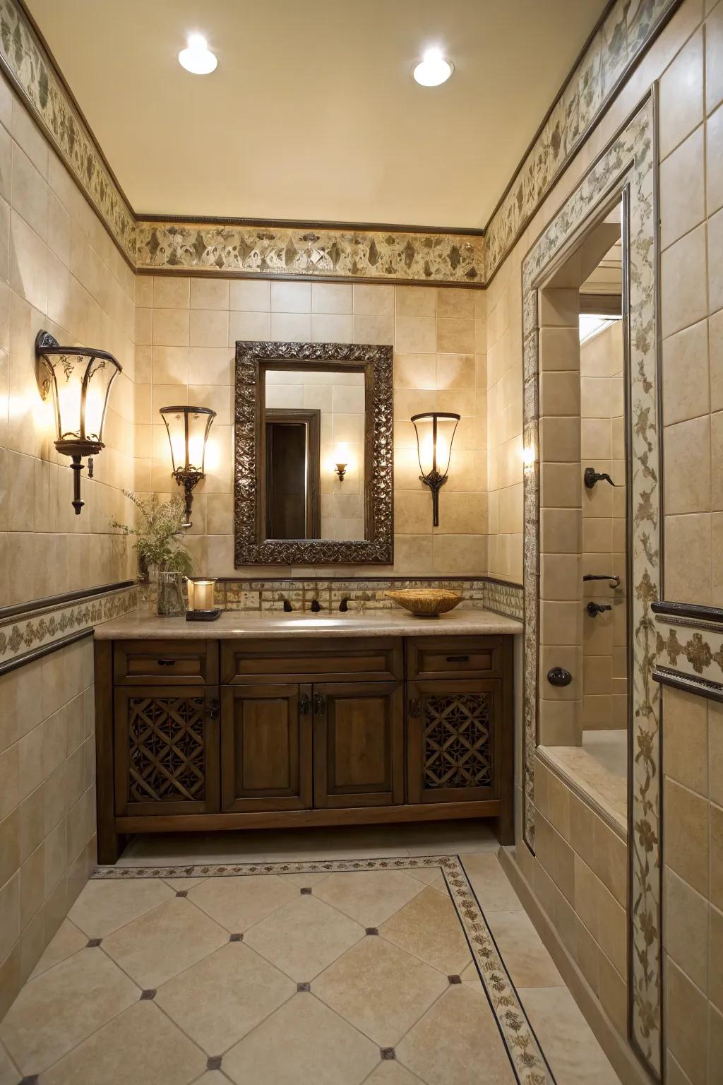 Wall lights that round out the decor fashion a cohesive aesthetic.