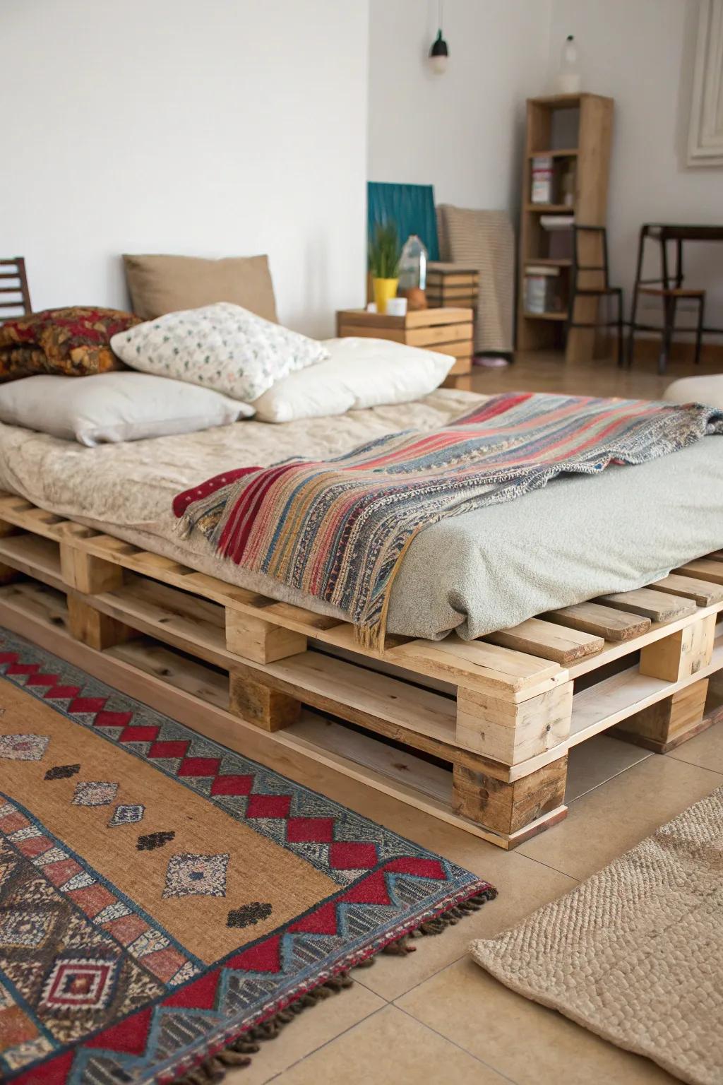 Experiment with different bed bases to bring texture to the floor bed.