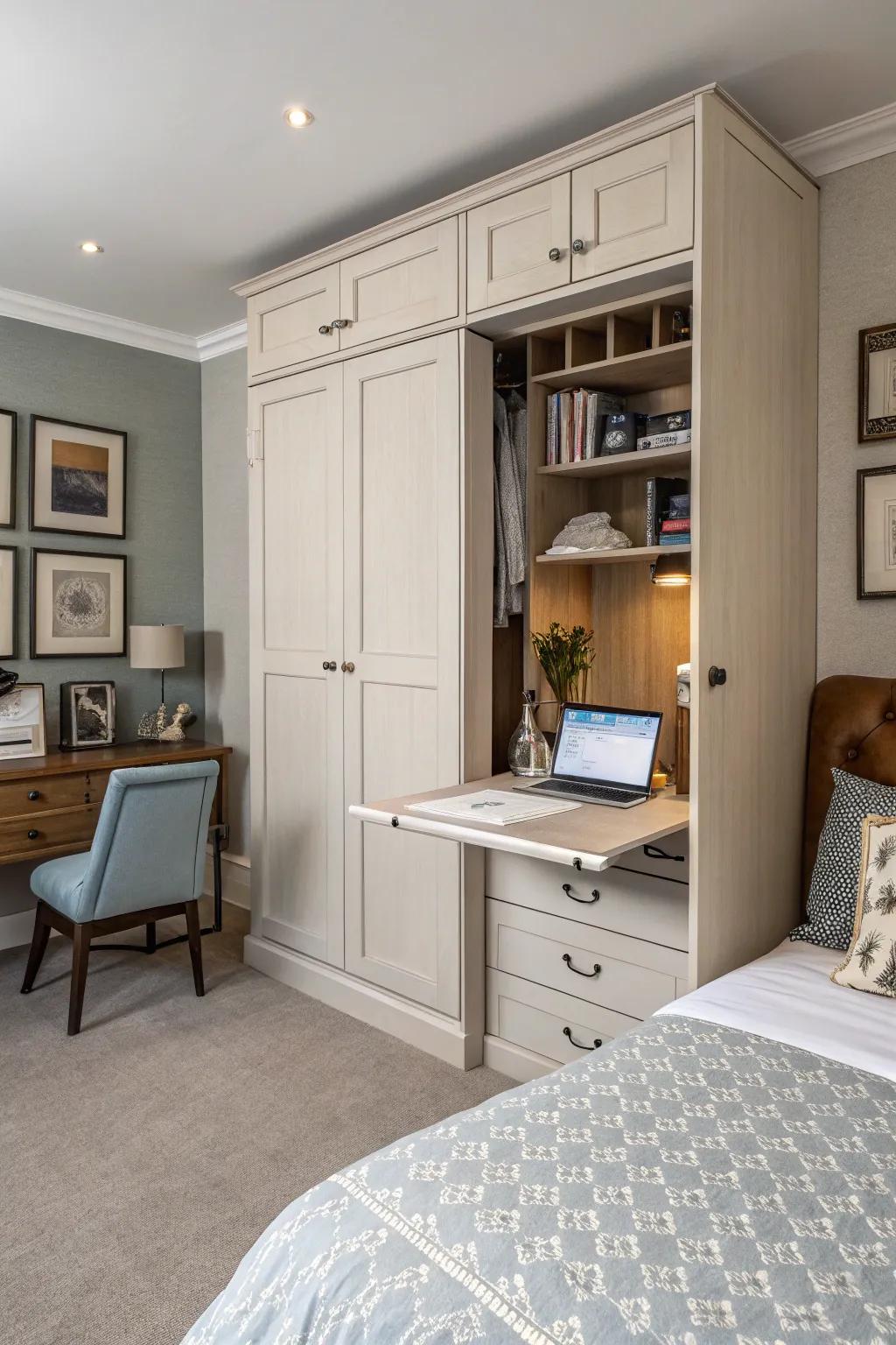 Preserve discretion with a hidden desk.