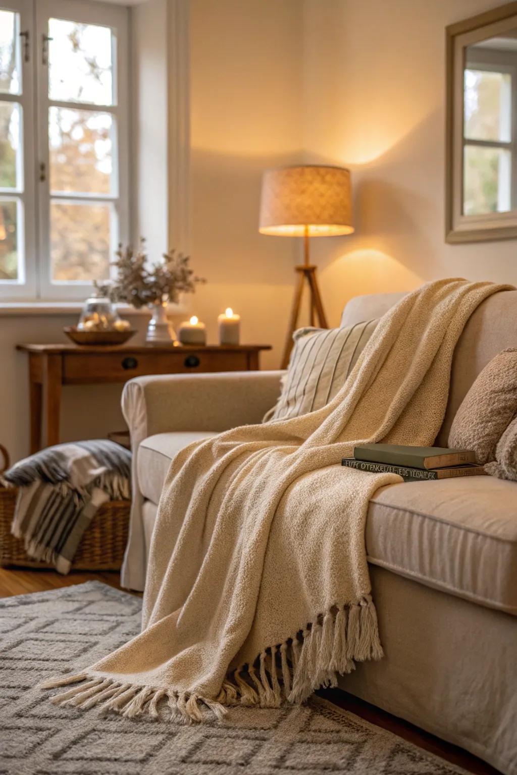 Throws improve coziness and the feeling of warmth.