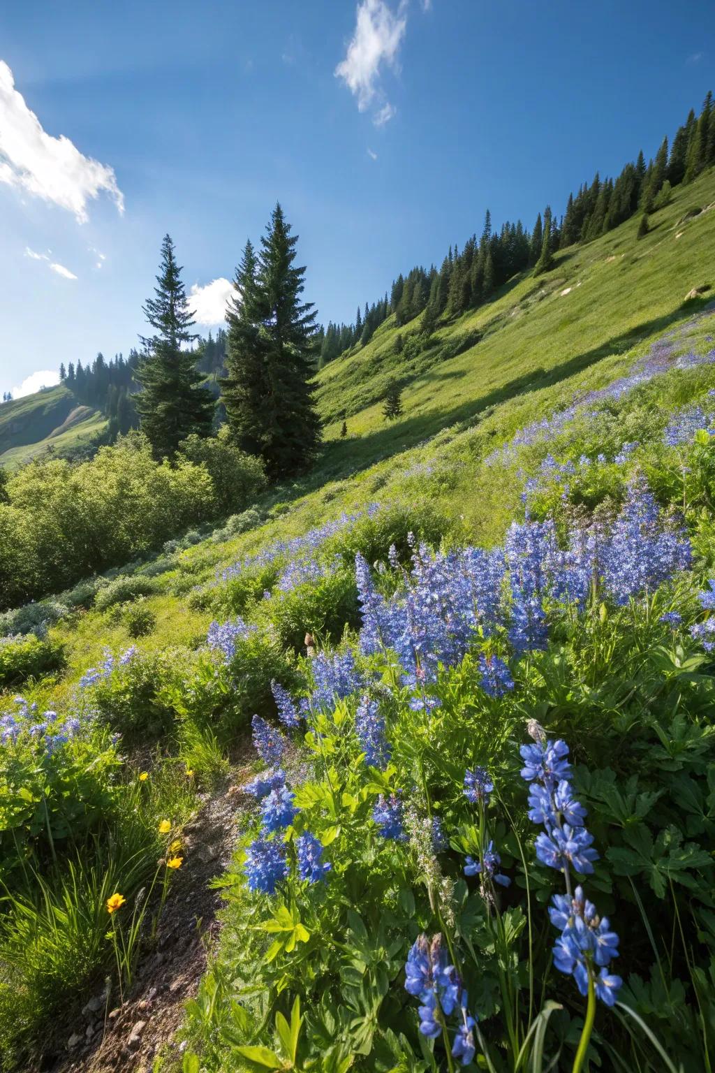 Georgia Sky Blue introduces a splash of color to sunny slopes.