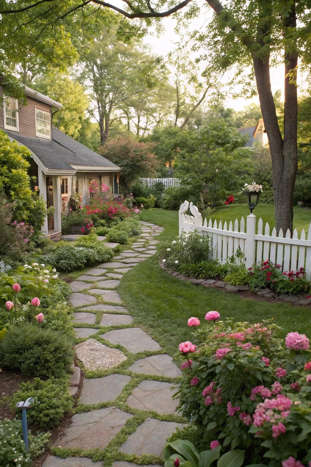 Stone pathways enhancing the aesthetic and navigation of your backyard landscape.