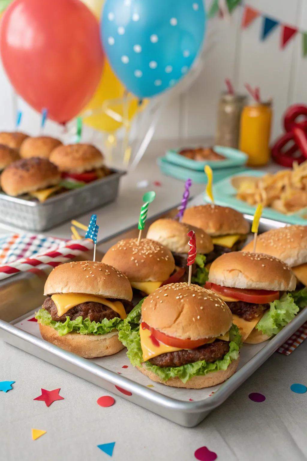 Mini burgers are ideal for exploring a variety of tastes.