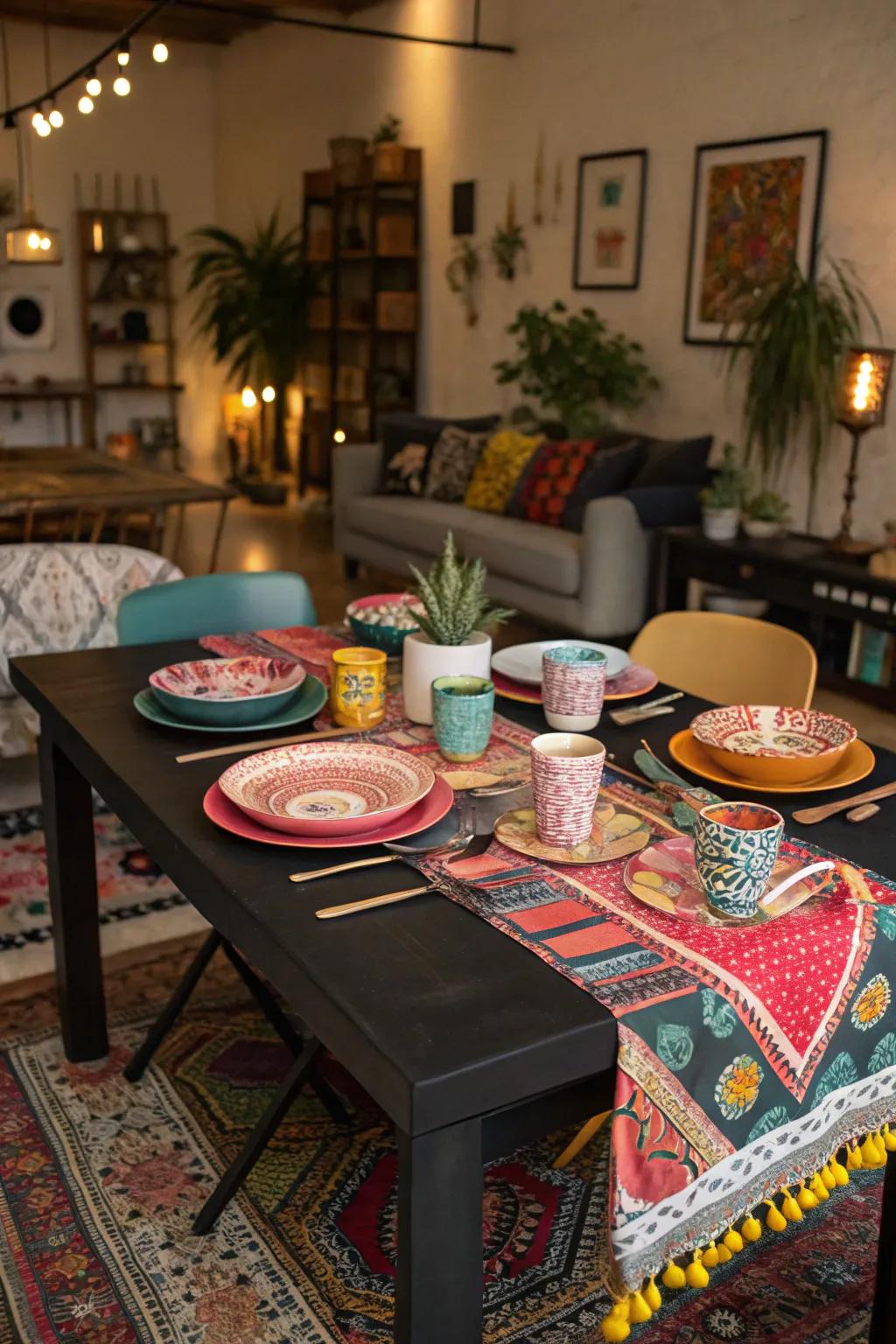 Bohemian chic marked by a casual tone.