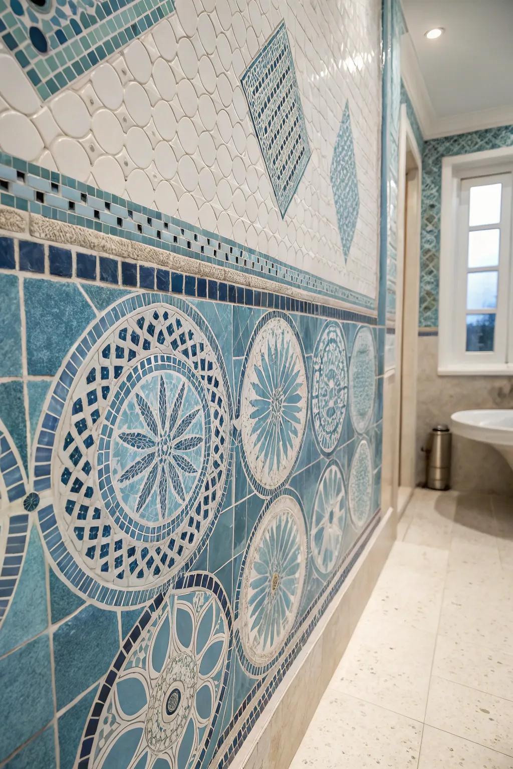 Mosaic tiles offer endless possibilities for artistic expression in your bathroom.