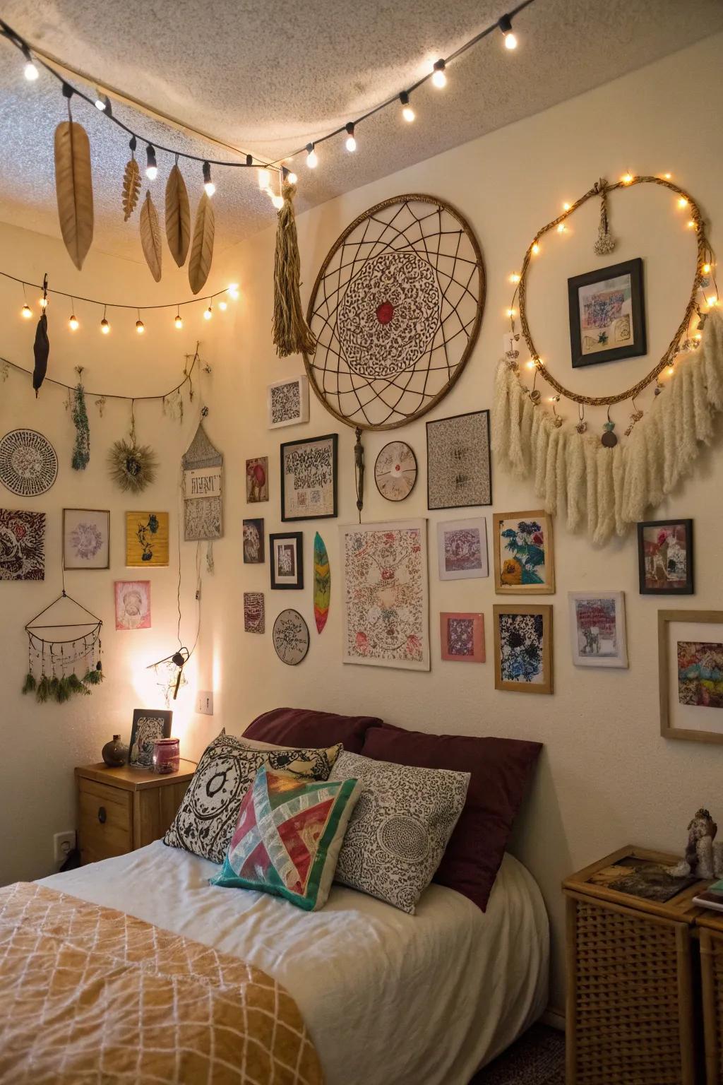 Individualized decor pieces make a bohemian room truly special.