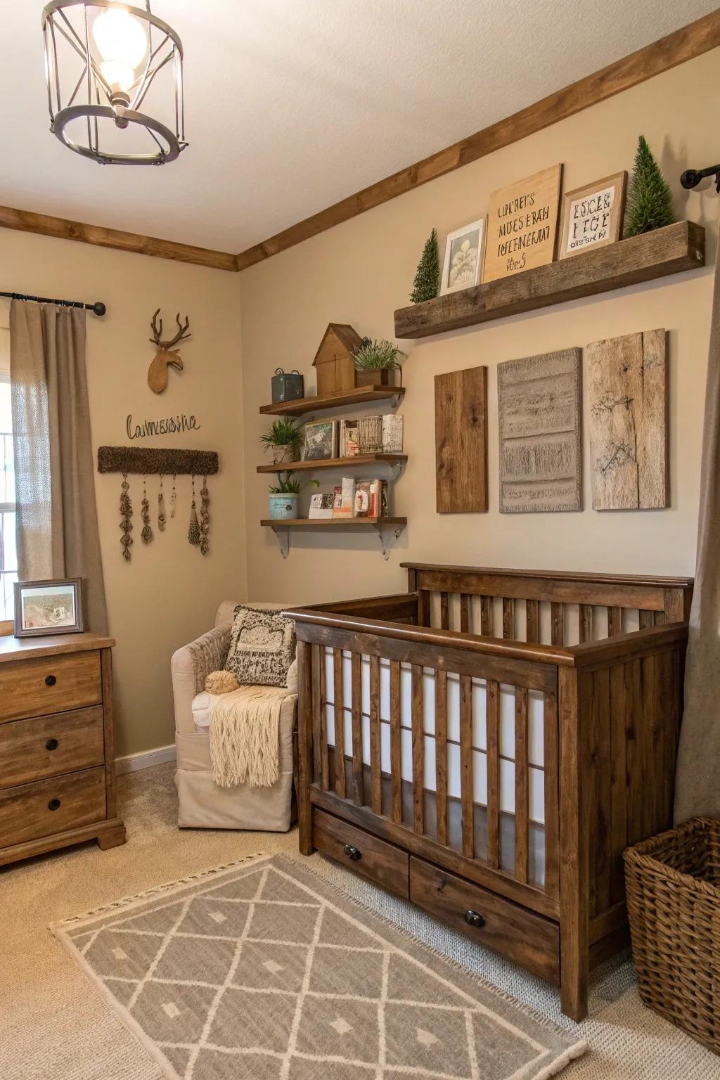 Embrace warmth with a countryside aesthetic-themed nursery.