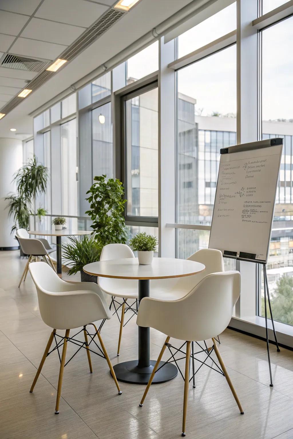 A sleek design maintains a stylish and efficient area.
