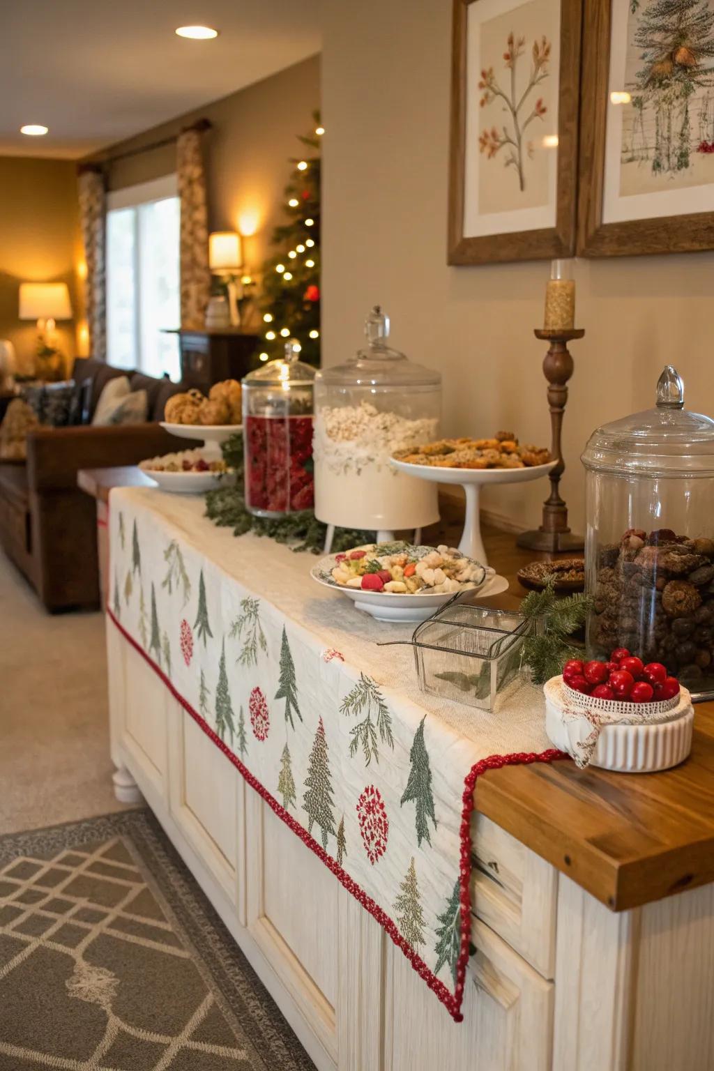 Decorative display pieces can make your buffet aesthetically pleasing and welcoming.