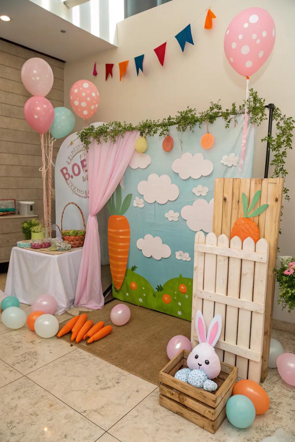 An enjoyable bunny-styled snapshot station for capturing memories.