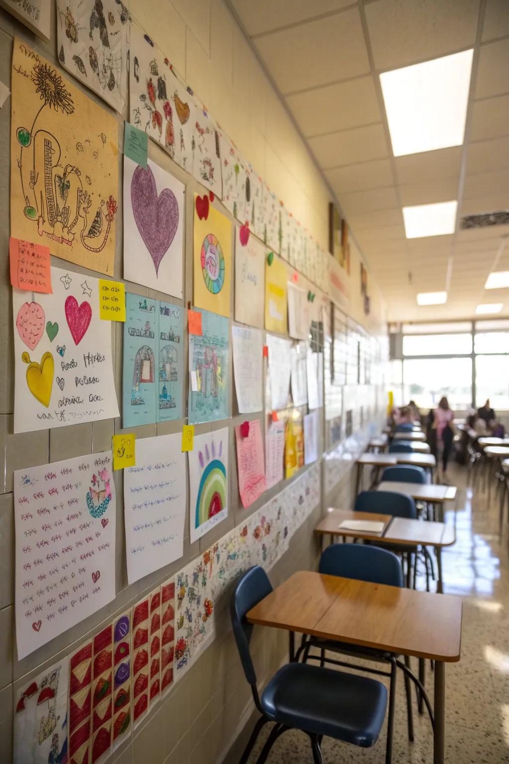 Uplifting messages on display can boost student spirits.