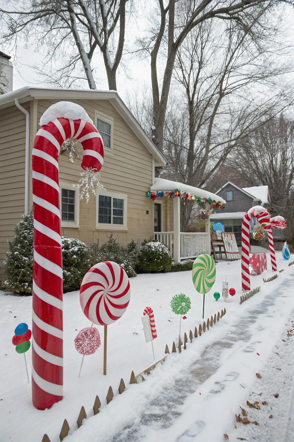 Conjure a captivating ambience with oversized sweet decorations.