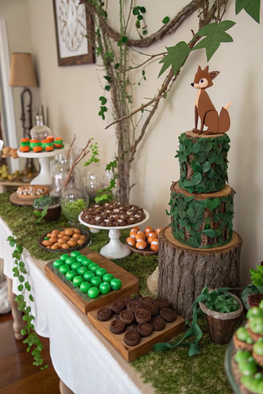 Bring the forest indoors with a mystical candy table.