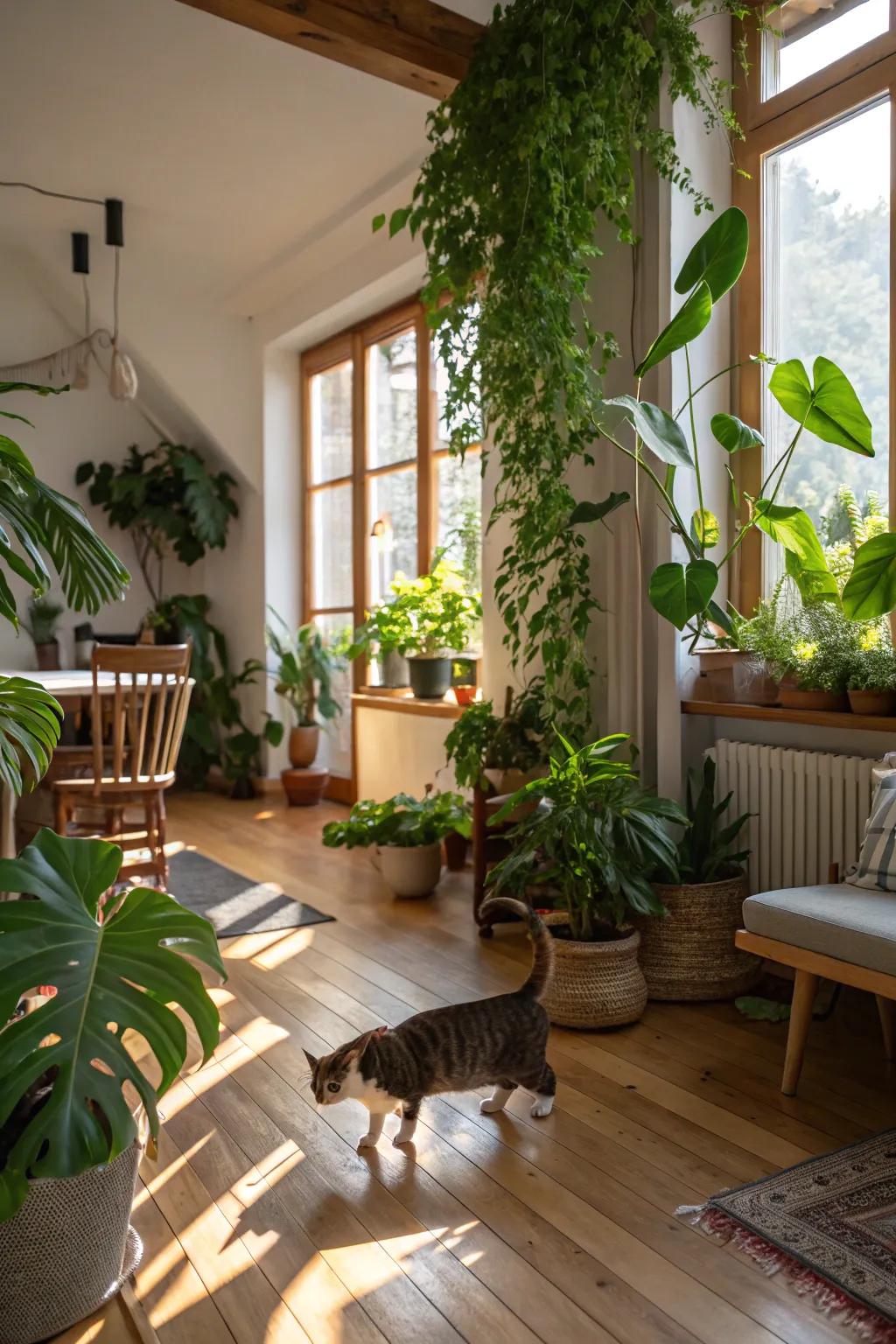 Nature-inspired decor creating a harmonious setting.