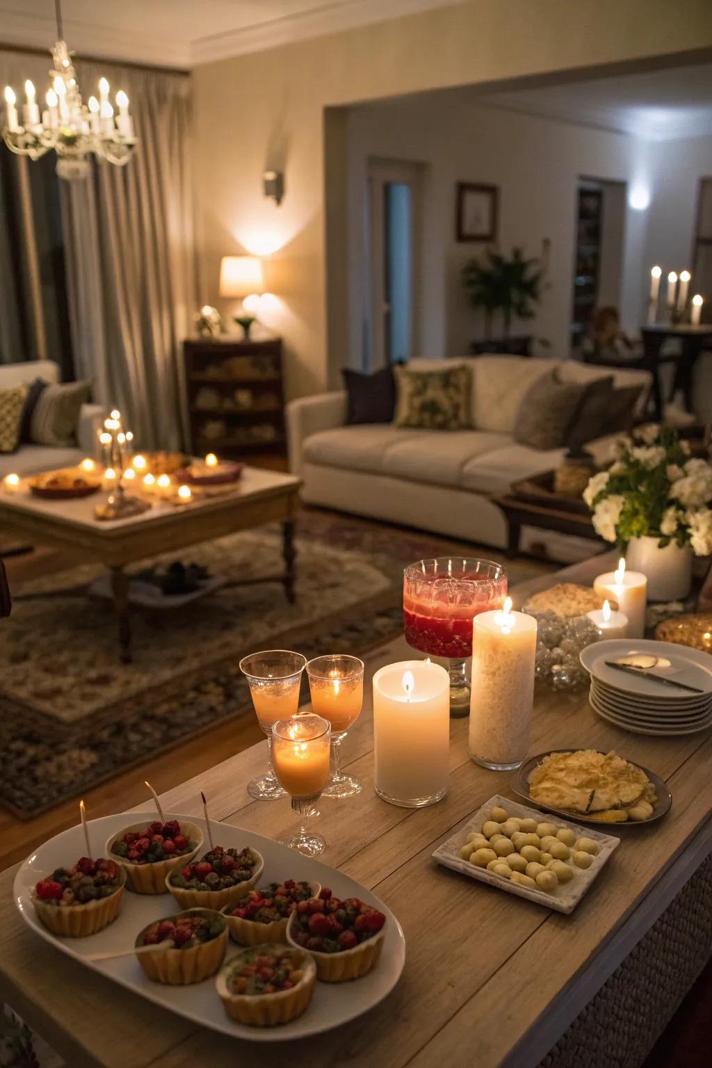 Illumination establishes an embracing, welcoming setting.