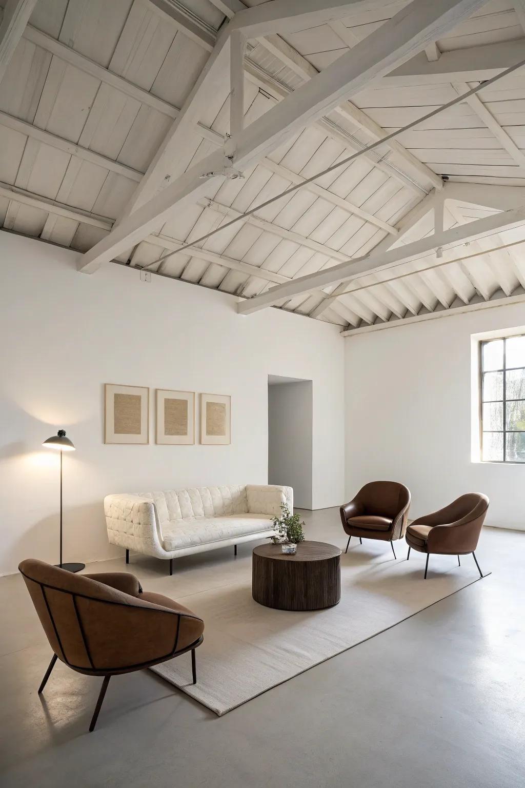 Achieve subtle sophistication through minimalist plafond planning.