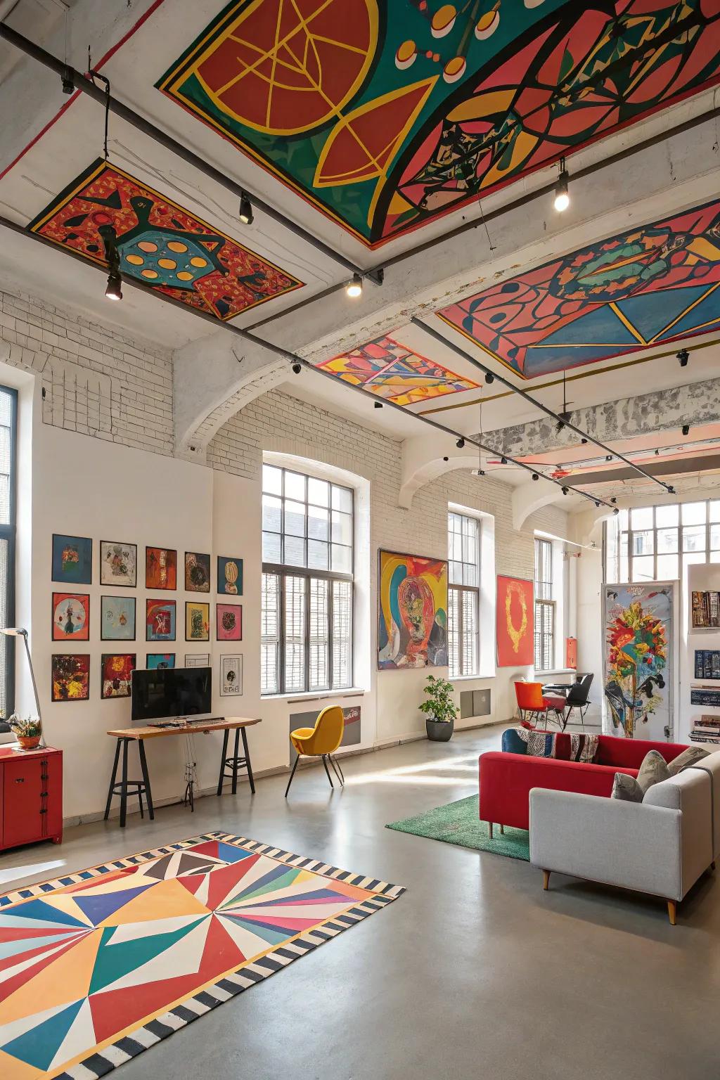 Bold ceiling panels turn your ceiling into a work of art.