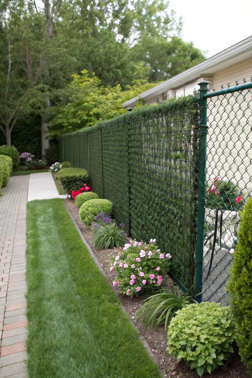 Artificial greenery provides a lush appearance with minimal maintenance.