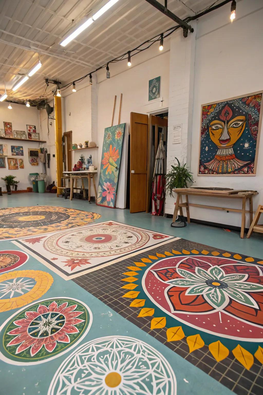 Decorated floors provide a blank slate for your ingenuity.