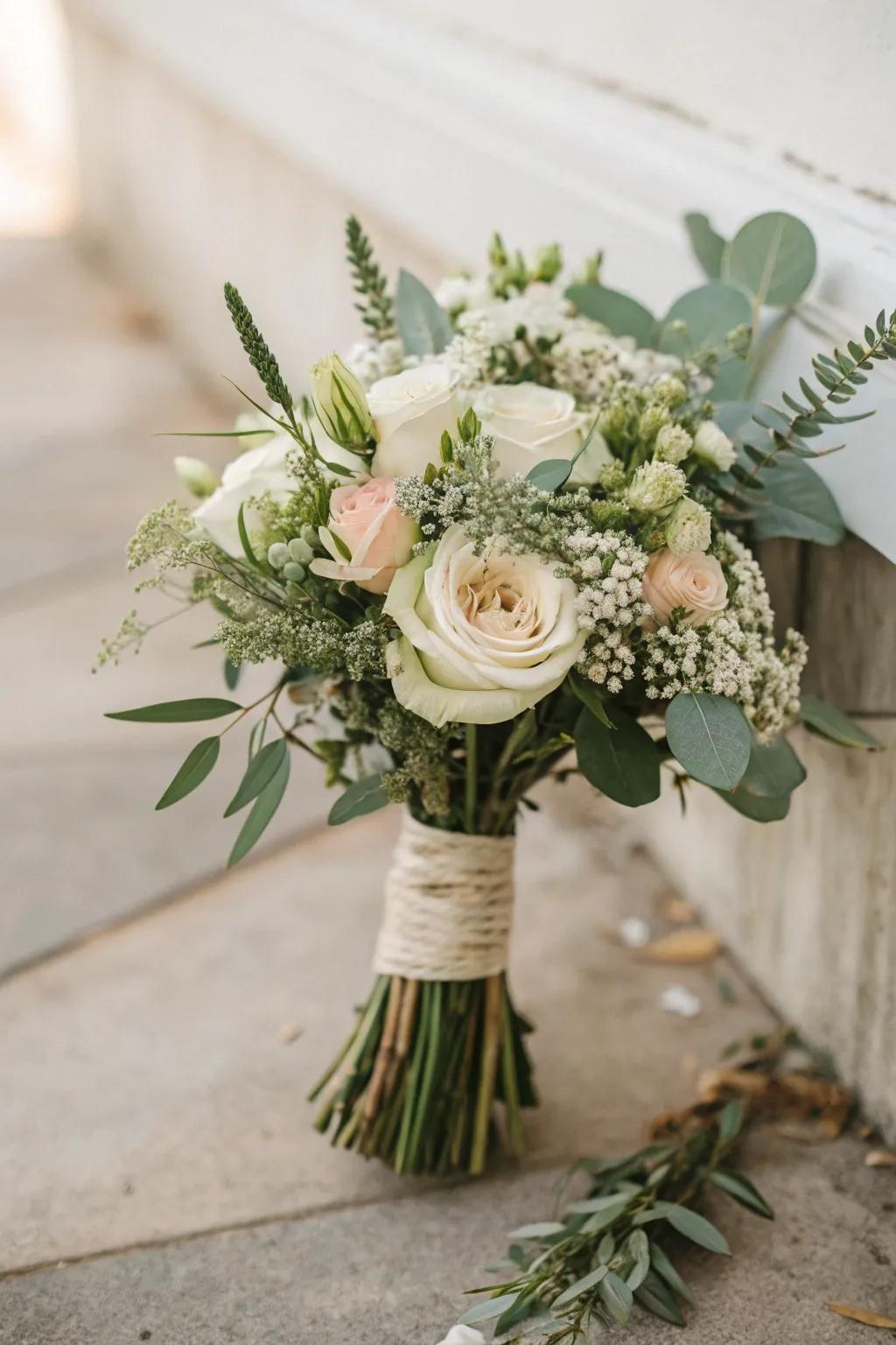 Personalized wedding posies presenting elegance within constraints.