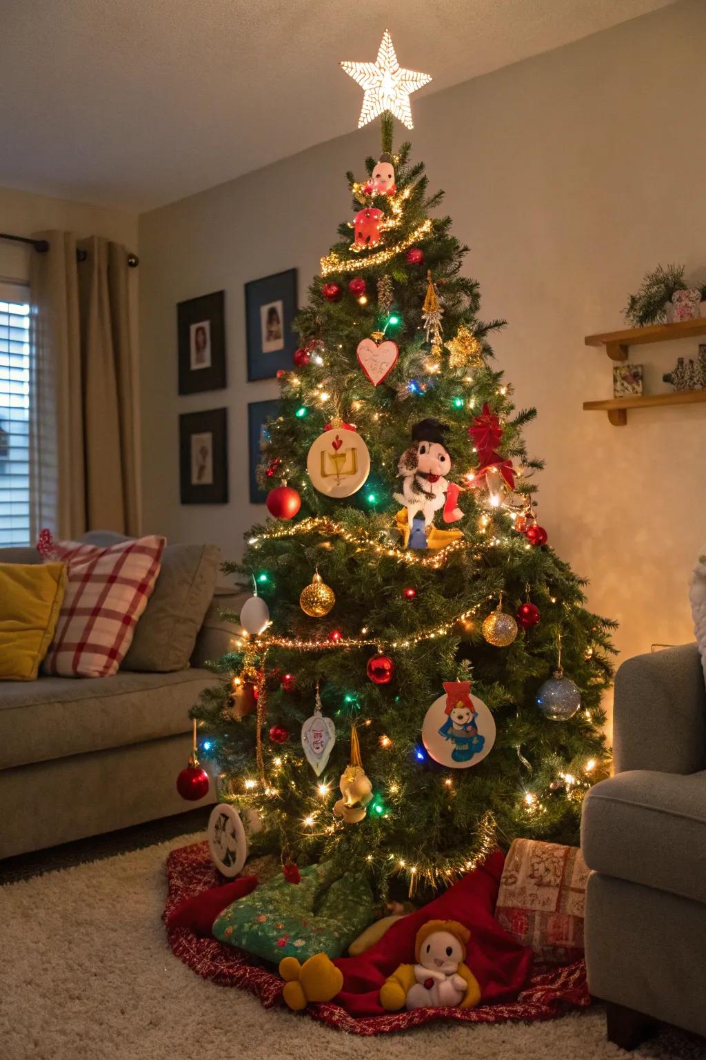 A storybook-inspired Christmas tree.