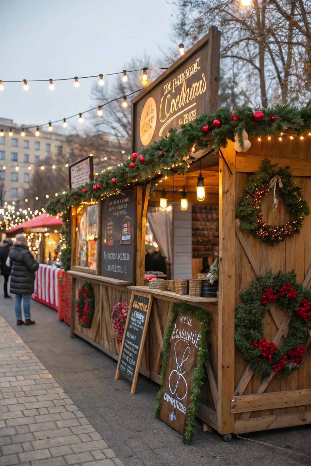 Themed signage elevates your booth's festive appeal.