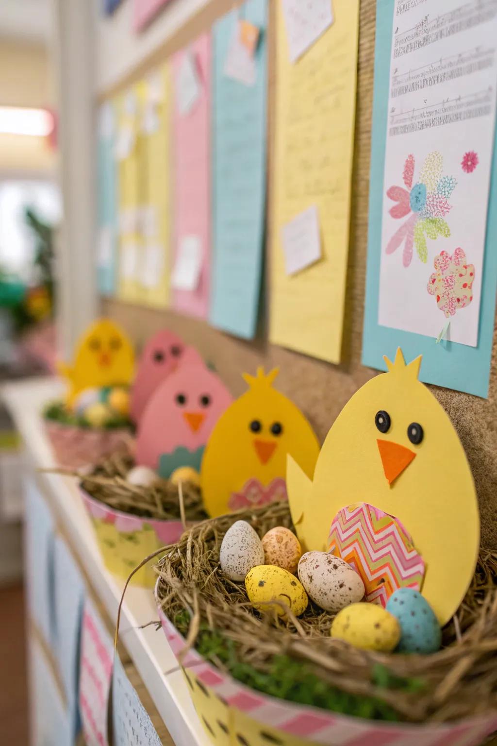 A cute chick-themed board perfect for Easter.