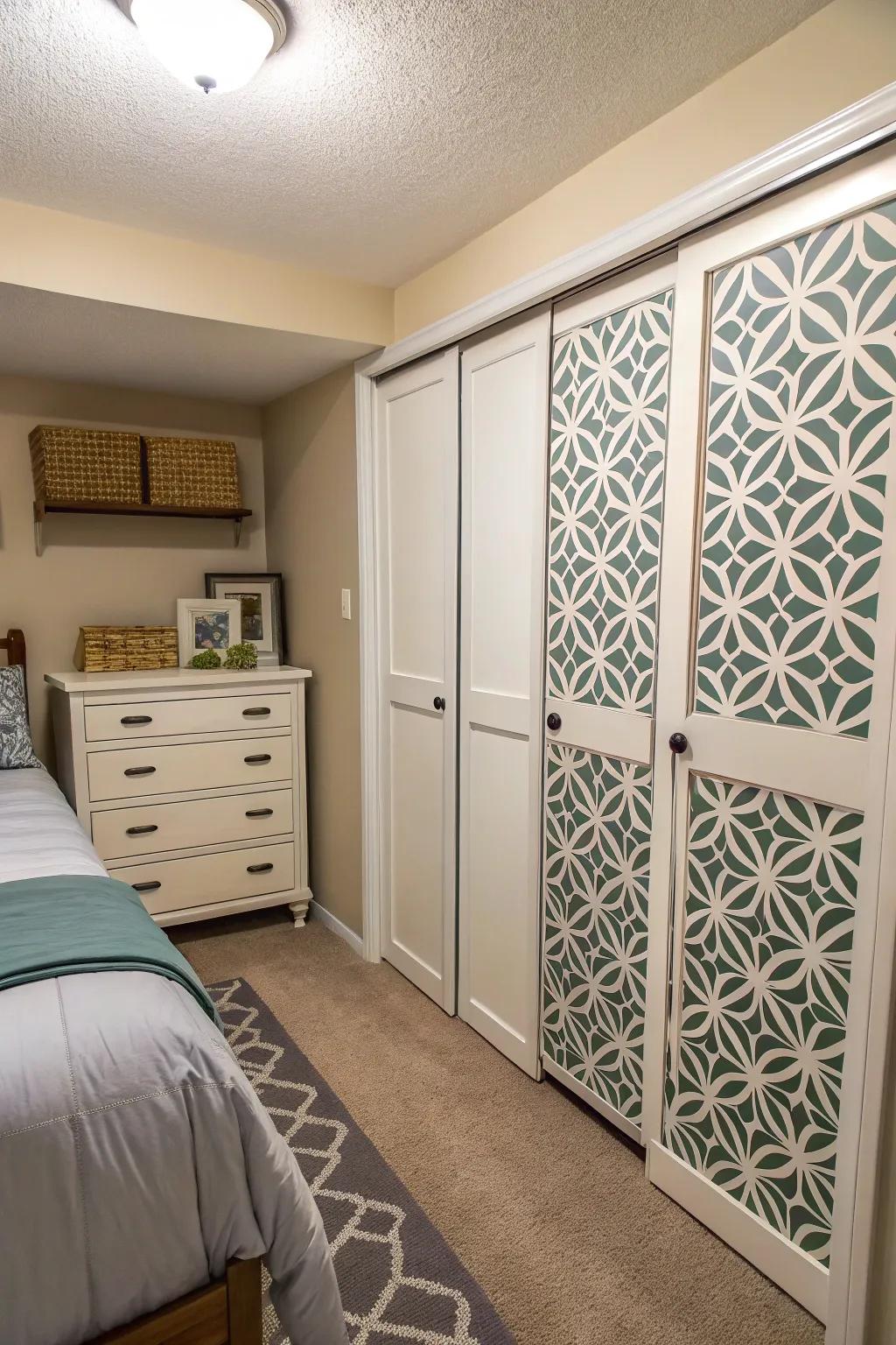 Accordion-style doors conserve space while enhancing style.