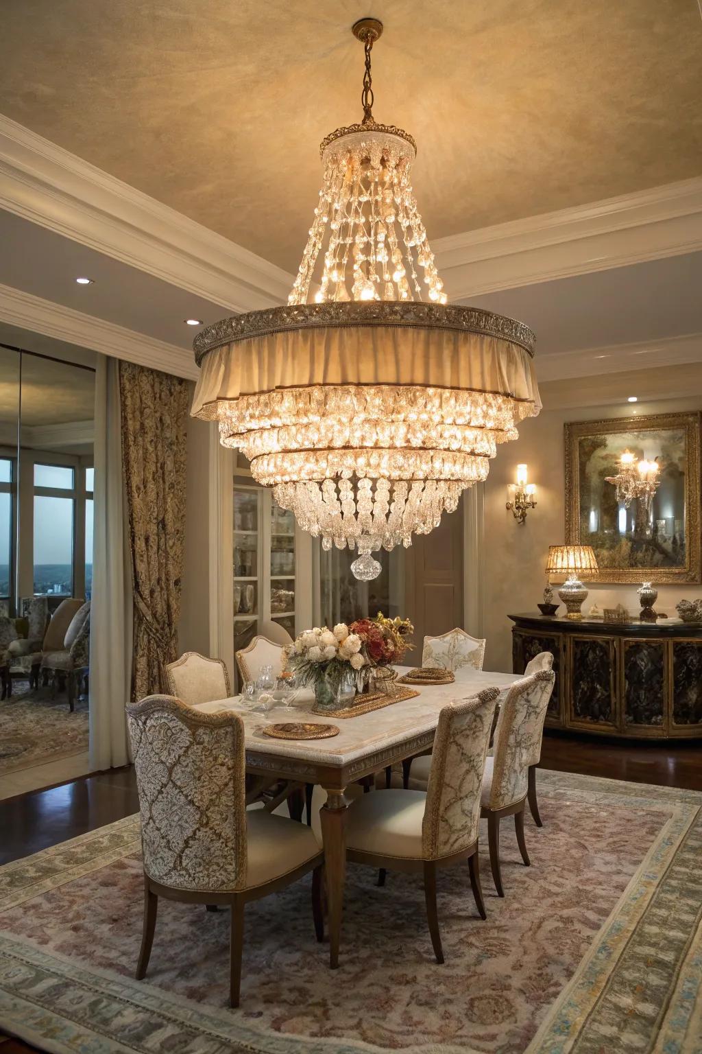 A signature candelabra with shells introduces a hint of coastal elegance.