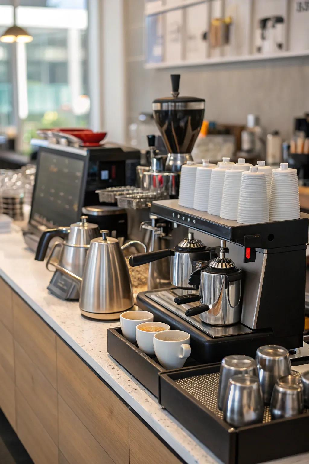 Diverse appliance options enhance the versatility of your coffee and tea station.