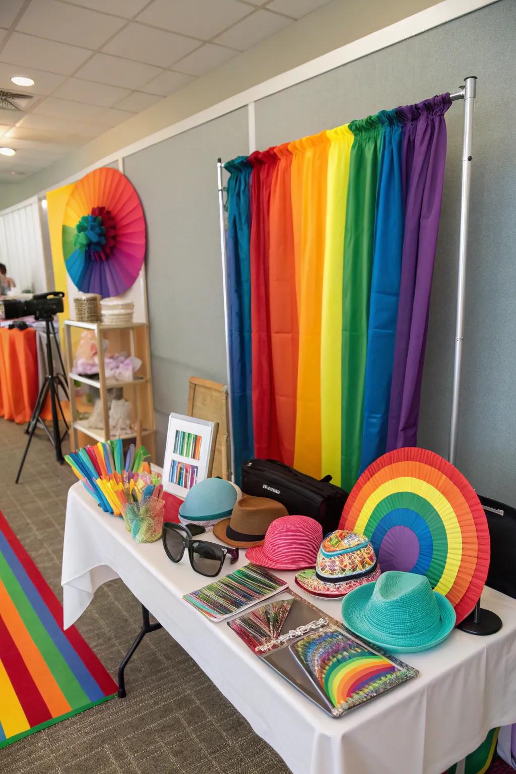 A playful spectrum snapshot stall arrangement.