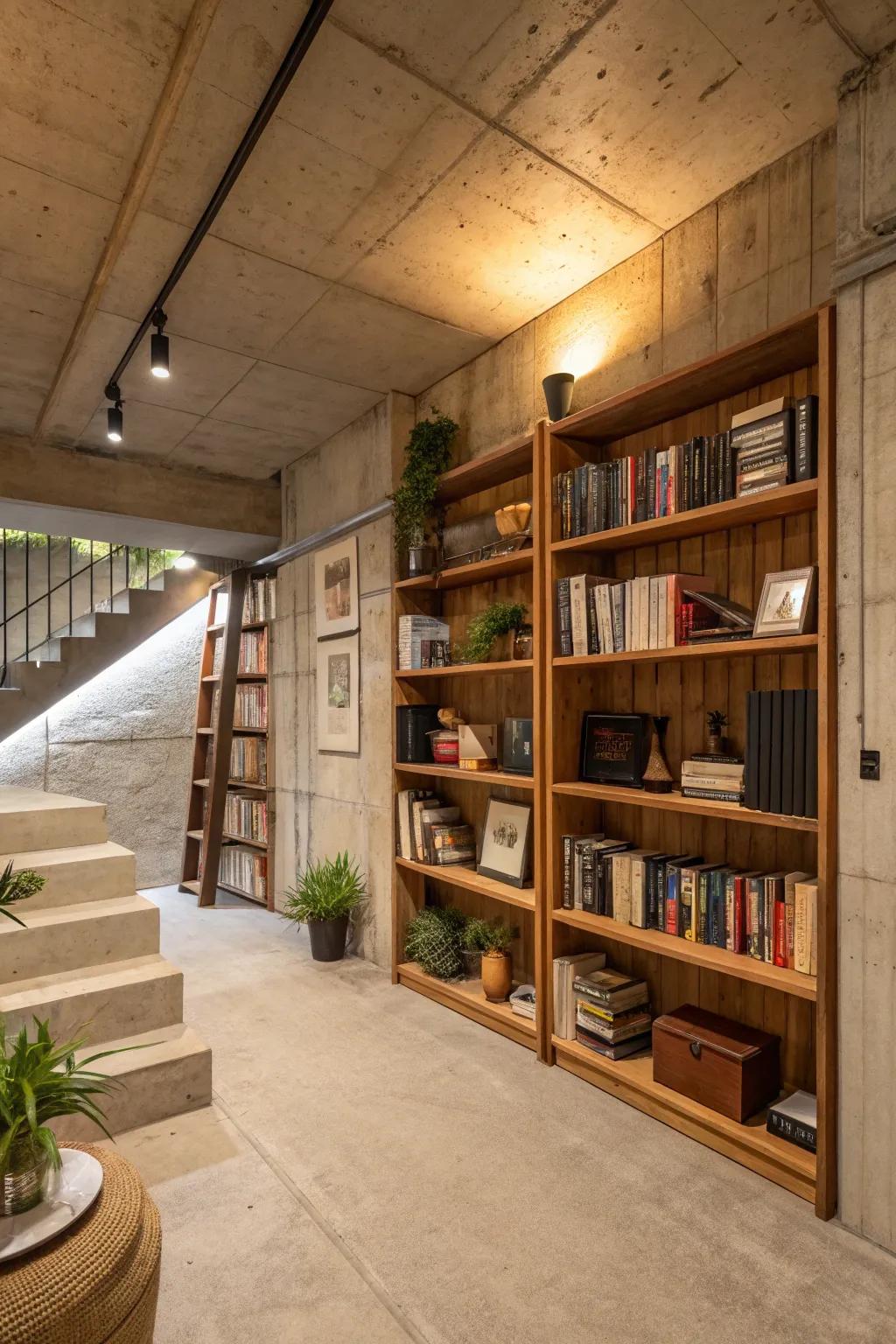 Introduce dimension and storage with refined bookshelves.