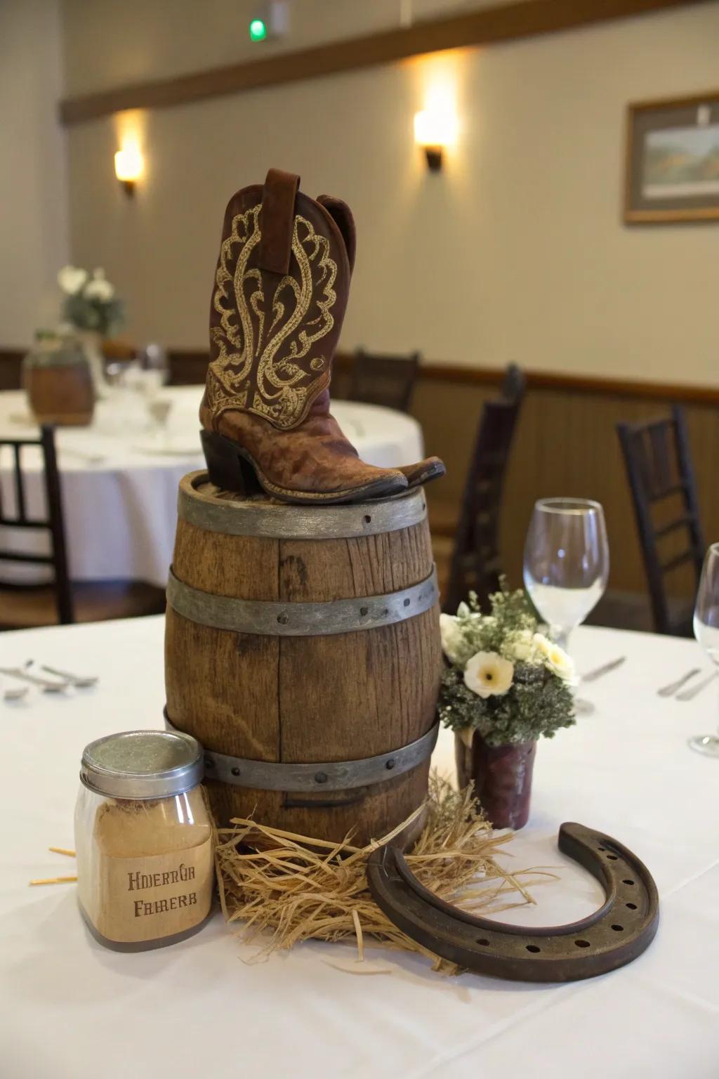 Add flair to your tables using charming Western table pieces.