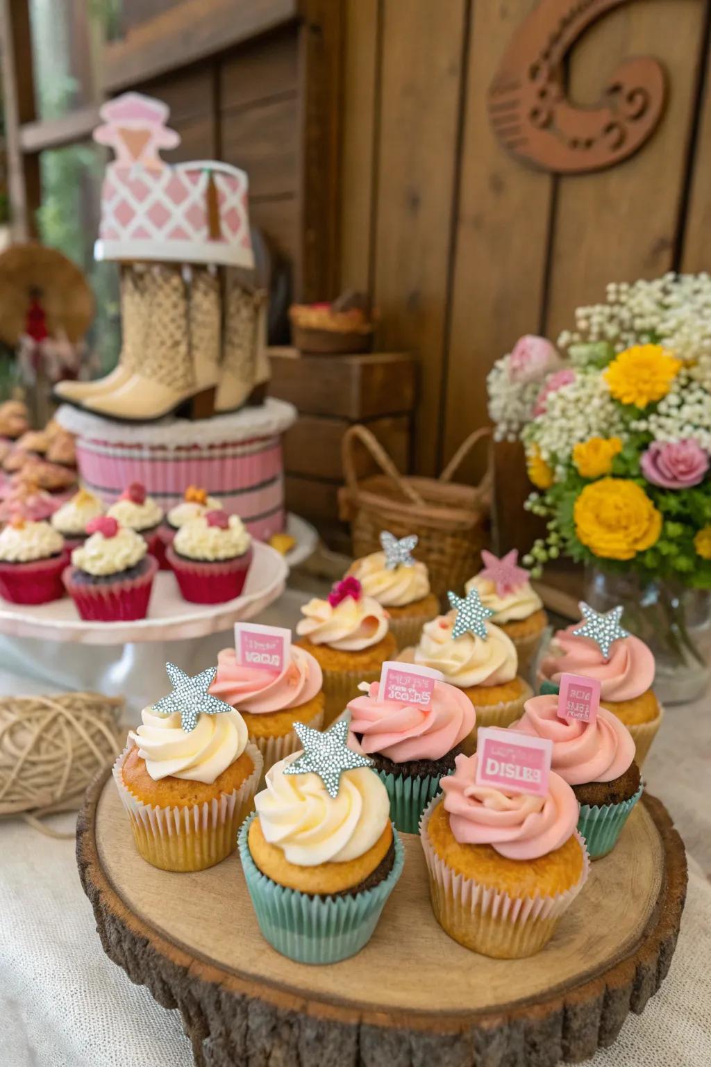Themed desserts introduce a sweet touch to your cowgirl celebration.