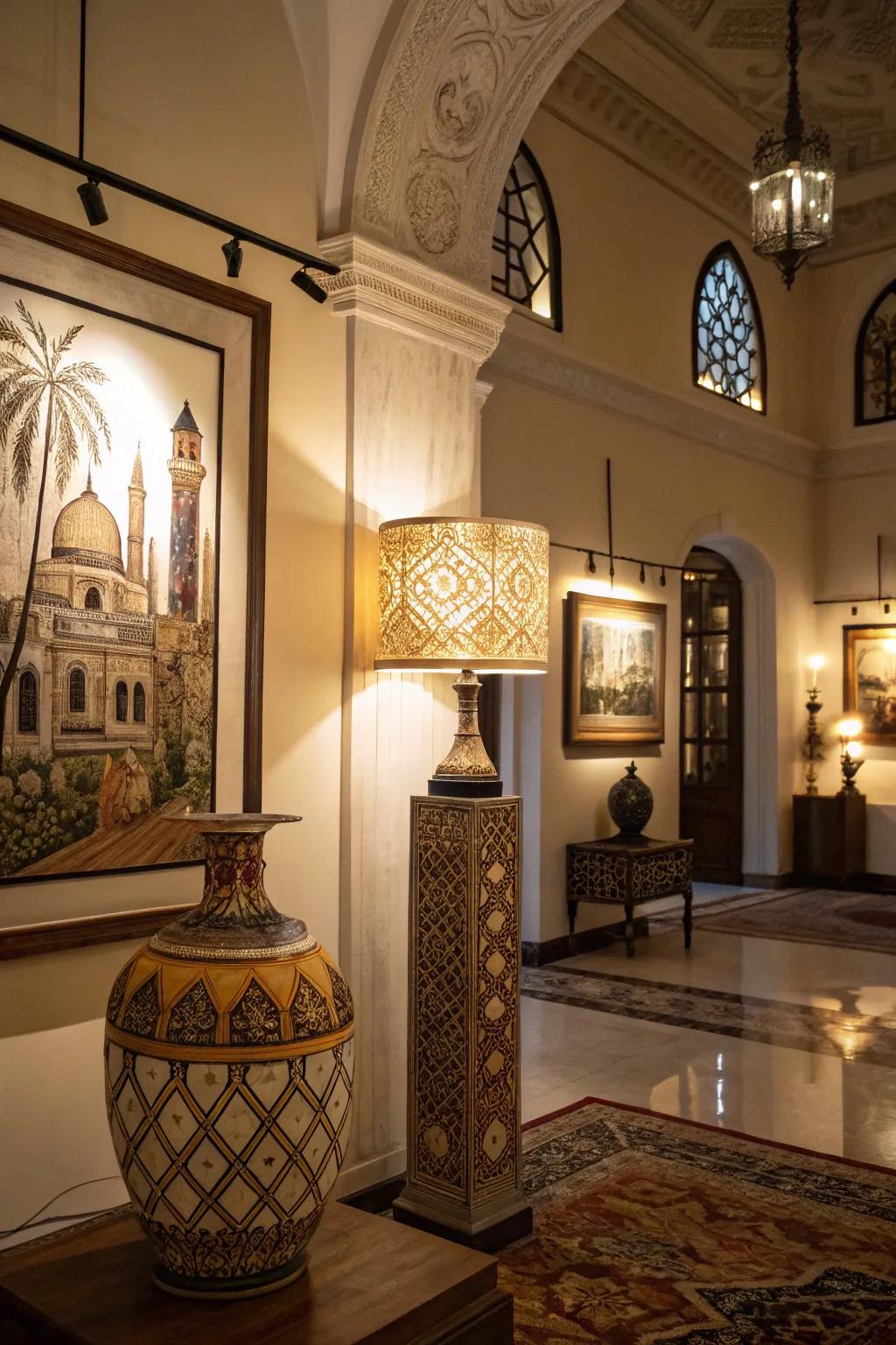 Highlight lighting adds intrigue and coziness by showcasing special features.