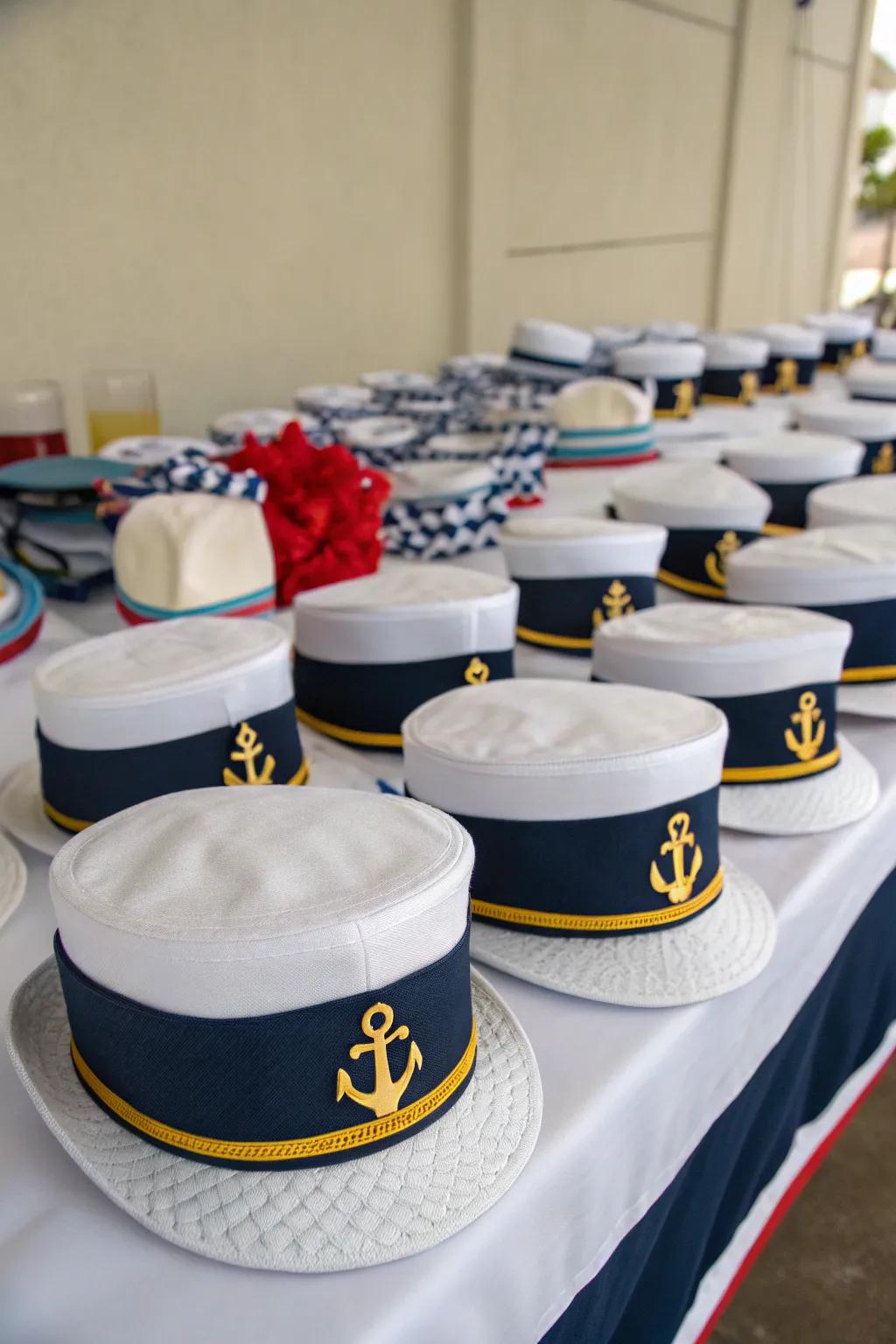 Sailor hats provide entertaining and unforgettable party favors.