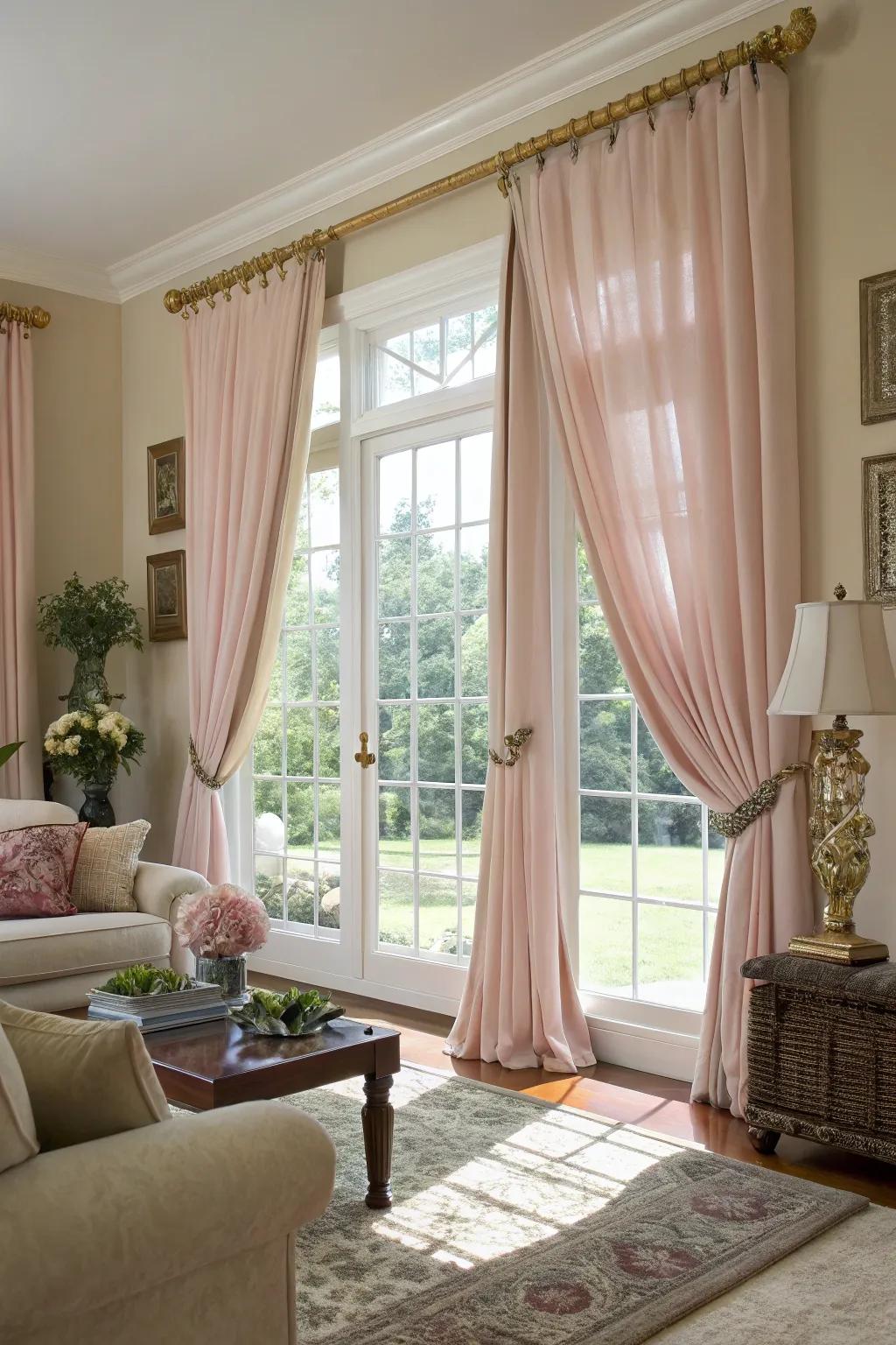 Inventive securing straps contribute character to your curtains.