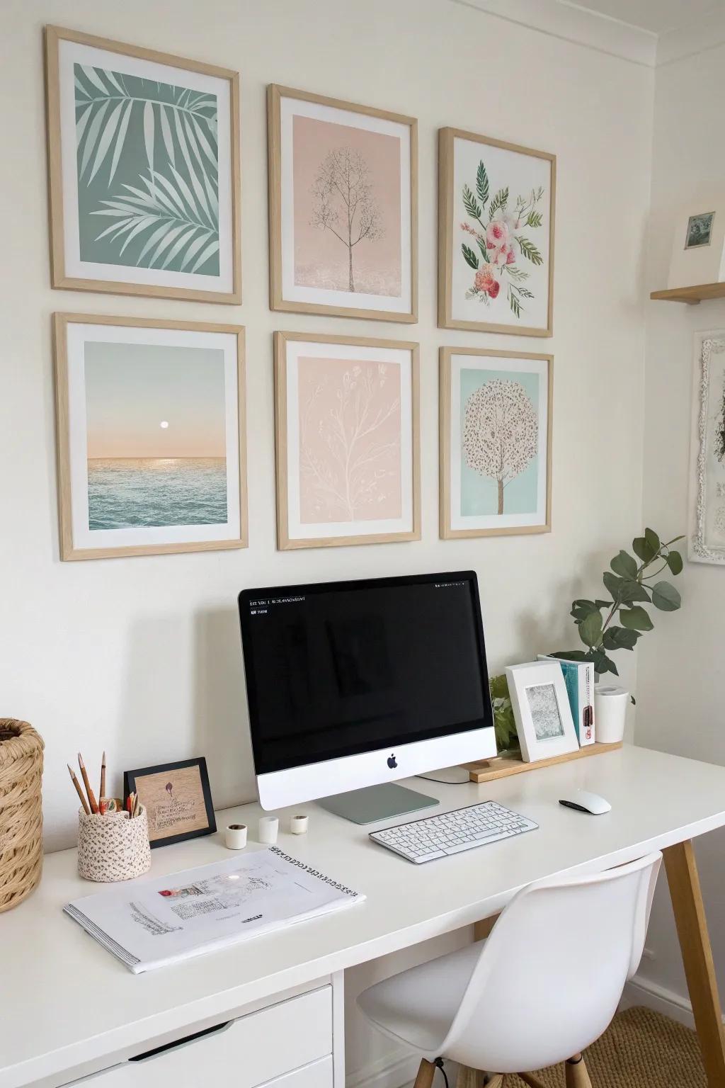Wall art infuses personality into your PC station.