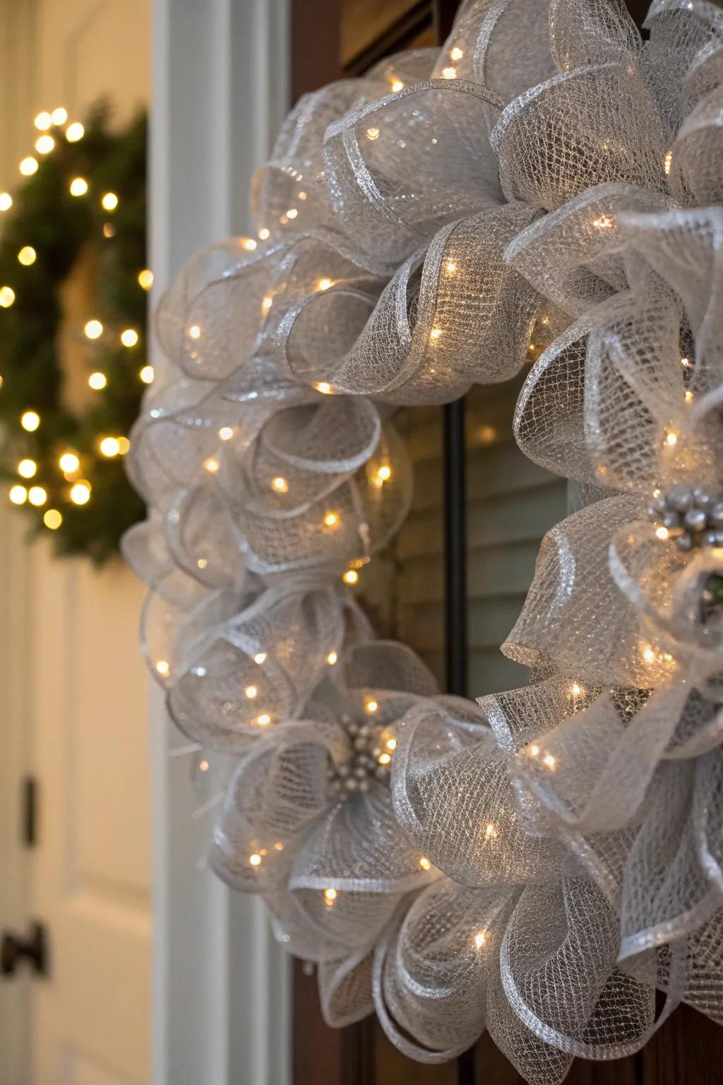 Metallic embellishments impart a touch of sophistication to this autumnal wreath.