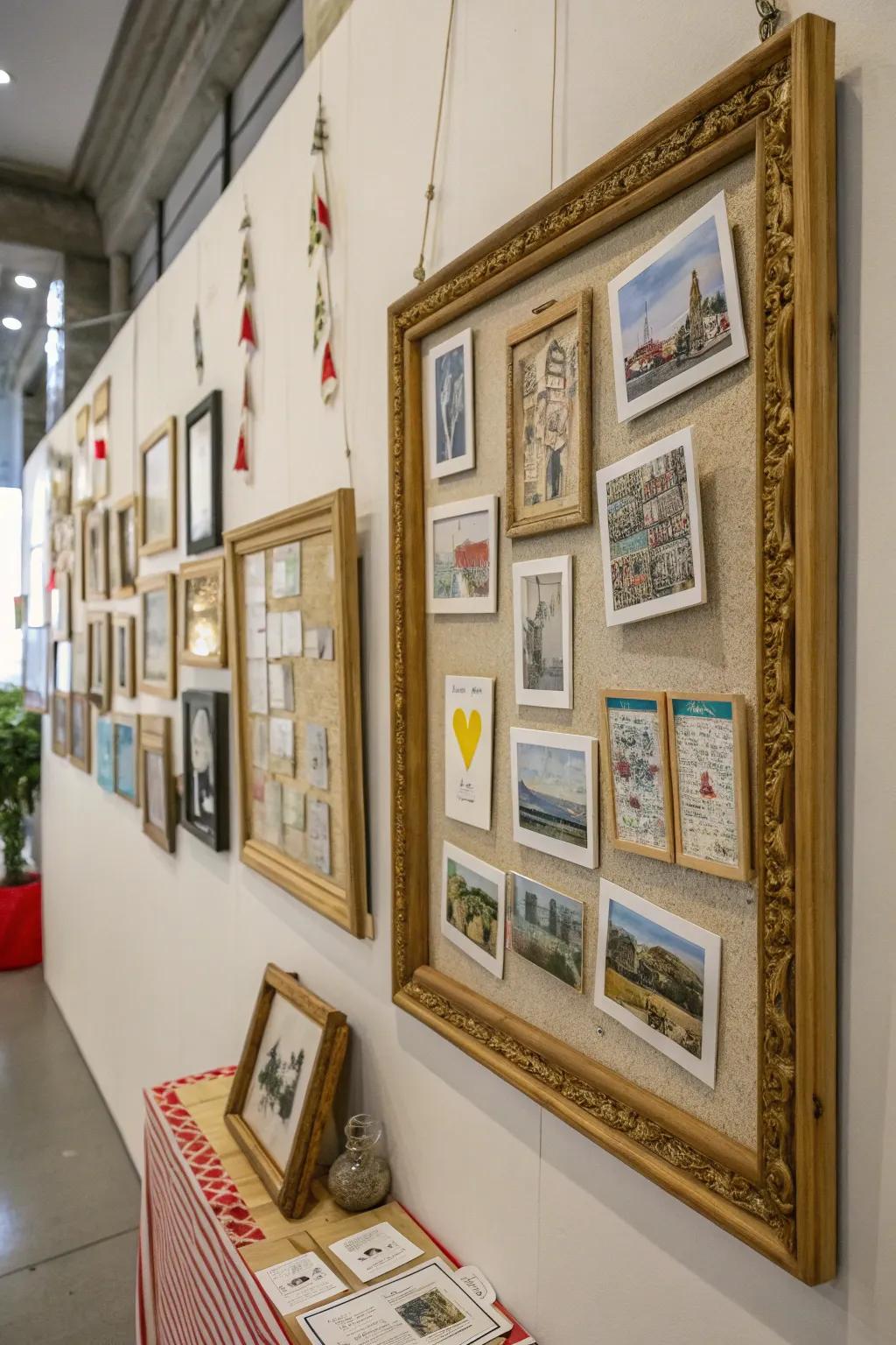 Inventive utilization of frames alongside unexpected articles introduces intrigue and conversational depth to decor.