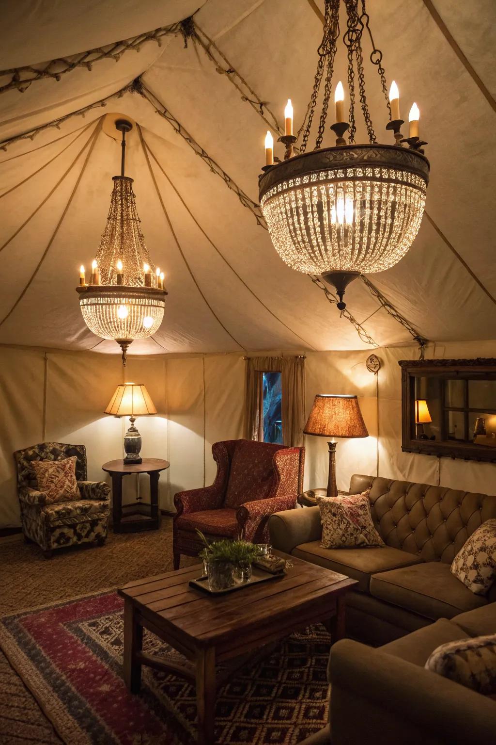 A den enhanced by thoughtfully considered illumination.