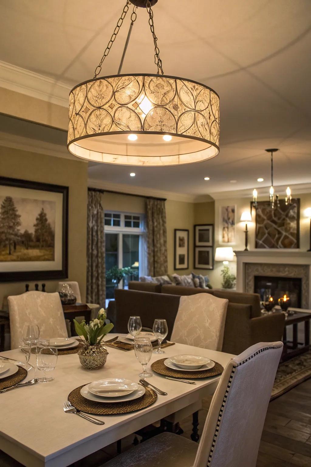Brighten up your dining space with a statement fixture.