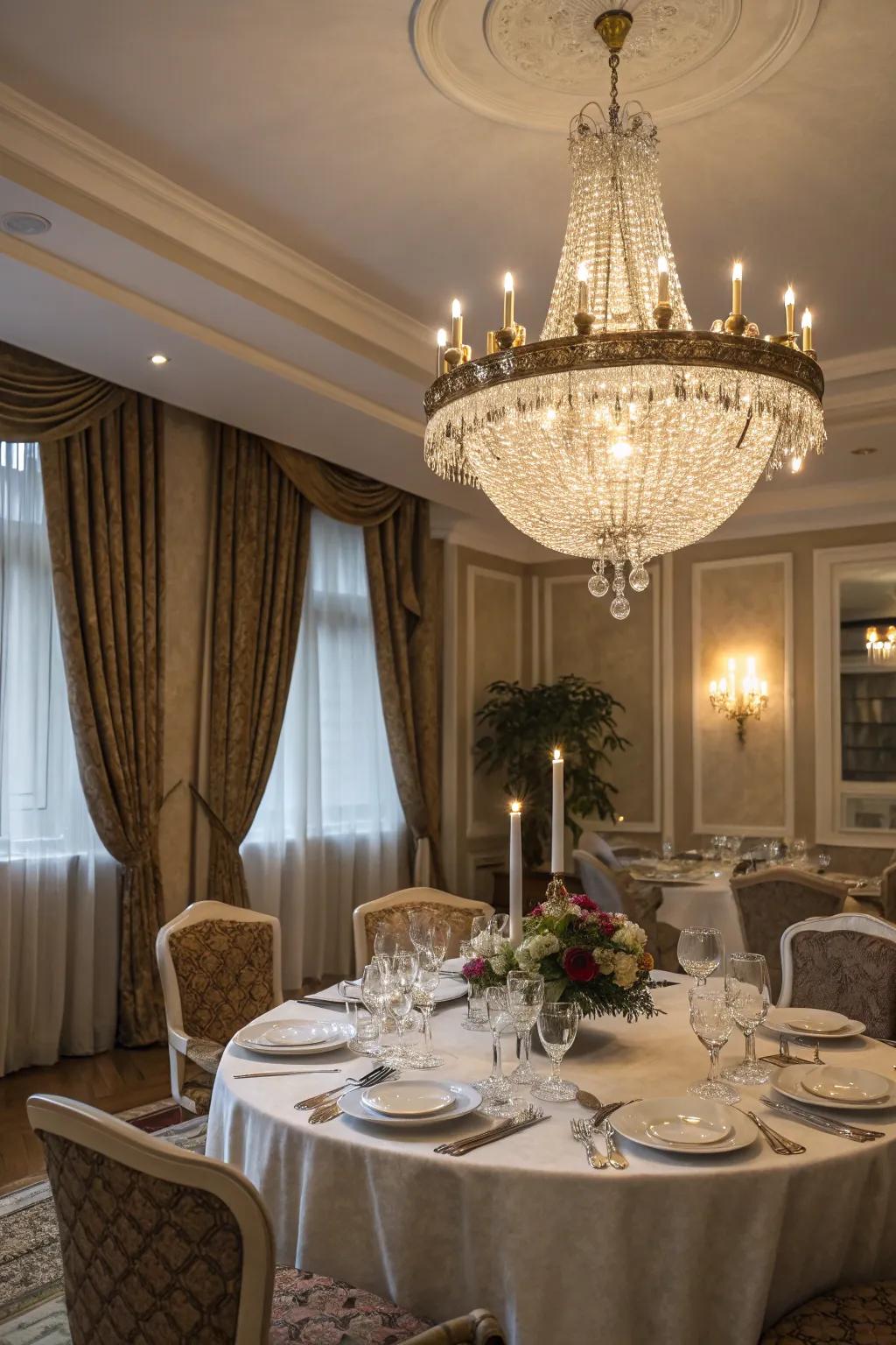 Use a statement lighting fixture to illuminate your space.